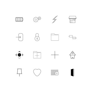 Kullanıcı arabirimi basit doğrusal simgeler kümesi. Seviyelendirilmiş vektör simgeler