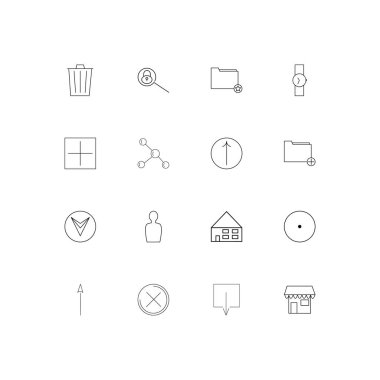 Kullanıcı arabirimi basit doğrusal simgeler kümesi. Seviyelendirilmiş vektör simgeler