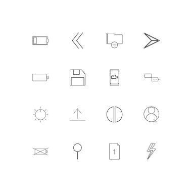 Kullanıcı arabirimi basit doğrusal simgeler kümesi. Seviyelendirilmiş vektör simgeler