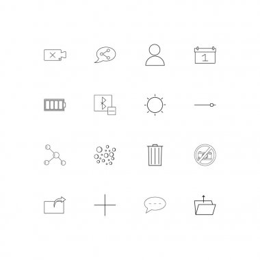 Kullanıcı arabirimi basit doğrusal simgeler kümesi. Seviyelendirilmiş vektör simgeler