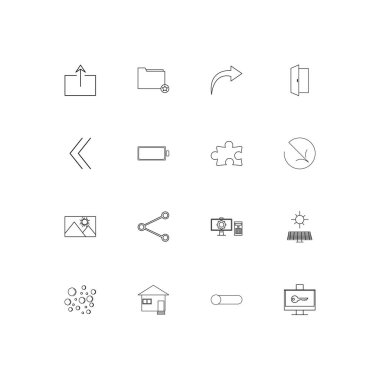 Kullanıcı arabirimi basit doğrusal simgeler kümesi. Seviyelendirilmiş vektör simgeler
