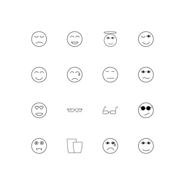 İfadeler basit doğrusal Icons set. Seviyelendirilmiş vektör simgeler