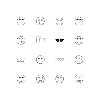 İfadeler basit doğrusal Icons set. Seviyelendirilmiş vektör simgeler