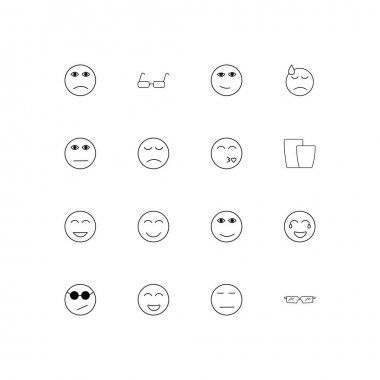 İfadeler basit doğrusal Icons set. Seviyelendirilmiş vektör simgeler