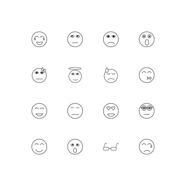 İfadeler basit doğrusal Icons set. Seviyelendirilmiş vektör simgeler