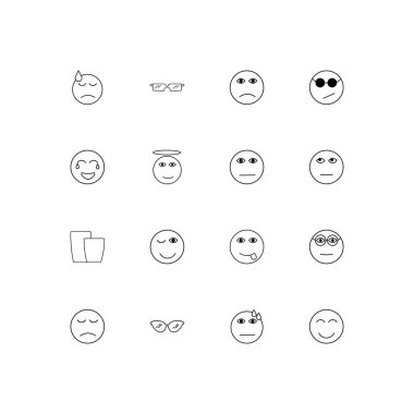 İfadeler basit doğrusal Icons set. Seviyelendirilmiş vektör simgeler