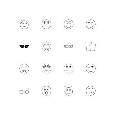 İfadeler basit doğrusal Icons set. Seviyelendirilmiş vektör simgeler