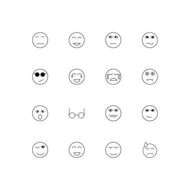 İfadeler basit doğrusal Icons set. Seviyelendirilmiş vektör simgeler