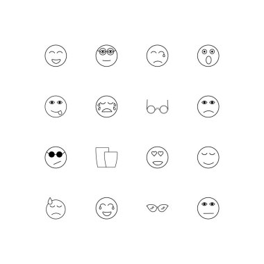 İfadeler basit doğrusal Icons set. Seviyelendirilmiş vektör simgeler