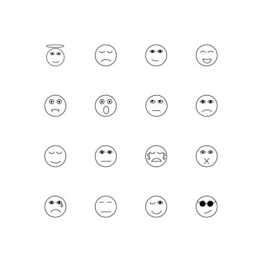 İfadeler basit doğrusal Icons set. Seviyelendirilmiş vektör simgeler