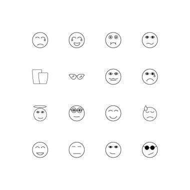 İfadeler basit doğrusal Icons set. Seviyelendirilmiş vektör simgeler