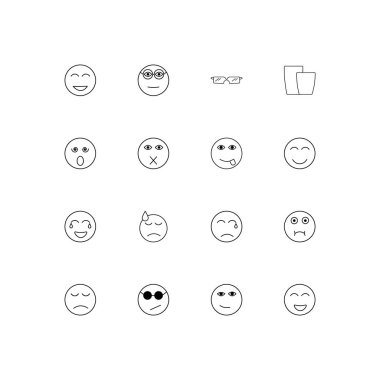 İfadeler basit doğrusal Icons set. Seviyelendirilmiş vektör simgeler