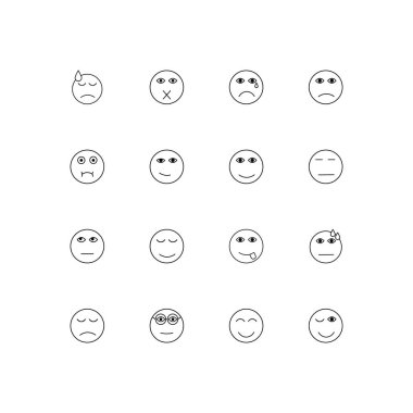 İfadeler basit doğrusal Icons set. Seviyelendirilmiş vektör simgeler