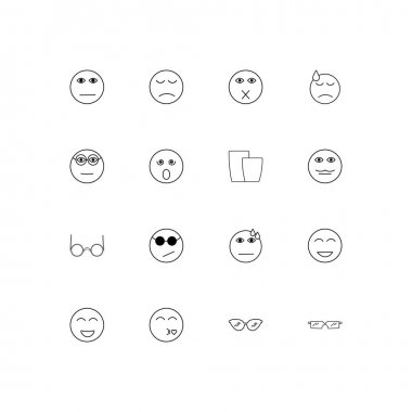 İfadeler basit doğrusal Icons set. Seviyelendirilmiş vektör simgeler