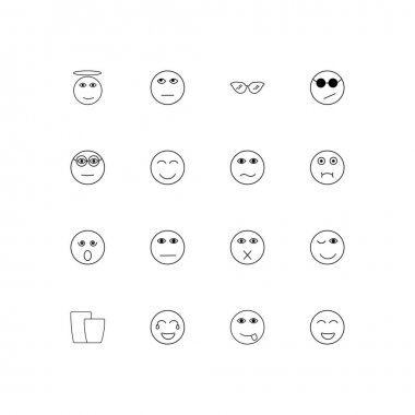 İfadeler basit doğrusal Icons set. Seviyelendirilmiş vektör simgeler