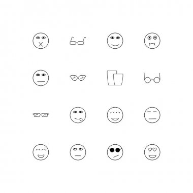 İfadeler basit doğrusal Icons set. Seviyelendirilmiş vektör simgeler