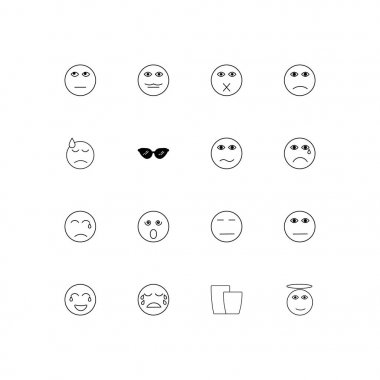 İfadeler basit doğrusal Icons set. Seviyelendirilmiş vektör simgeler