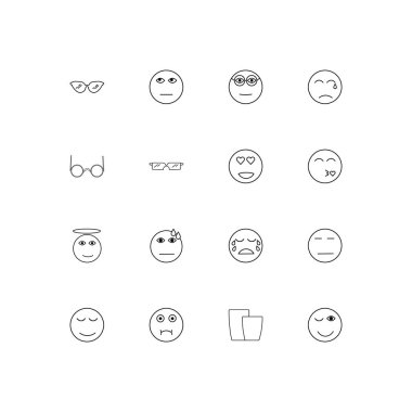 İfadeler basit doğrusal Icons set. Seviyelendirilmiş vektör simgeler