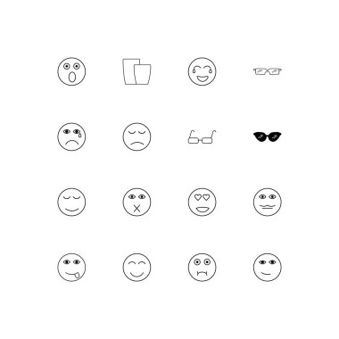 İfadeler basit doğrusal Icons set. Seviyelendirilmiş vektör simgeler