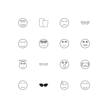 İfadeler basit doğrusal Icons set. Seviyelendirilmiş vektör simgeler