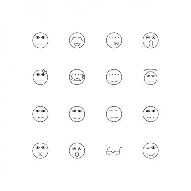 İfadeler basit doğrusal Icons set. Seviyelendirilmiş vektör simgeler