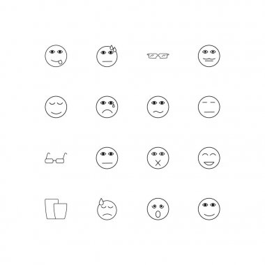 İfadeler basit doğrusal Icons set. Seviyelendirilmiş vektör simgeler