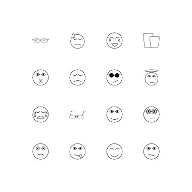 İfadeler basit doğrusal Icons set. Seviyelendirilmiş vektör simgeler