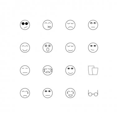 İfadeler basit doğrusal Icons set. Seviyelendirilmiş vektör simgeler