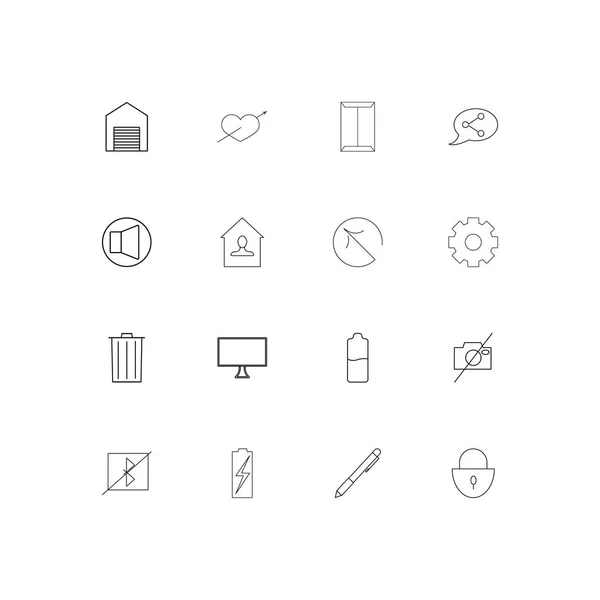 User Interface Simple Linear Icons Set Outlined Vector Icons — Stock Vector