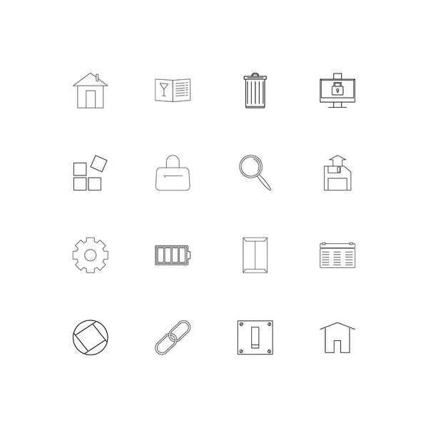 User Interface Simple Linear Icons Set Outlined Vector Icons — Stock Vector