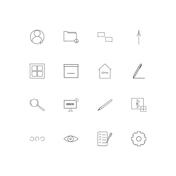 User Interface Simple Linear Icons Set Outlined Vector Icons — Stock Vector