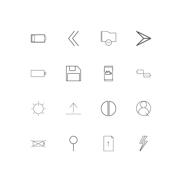 Простой Набор Значков Интерфейса Пользователя Очерченные Векторные Иконки — стоковый вектор