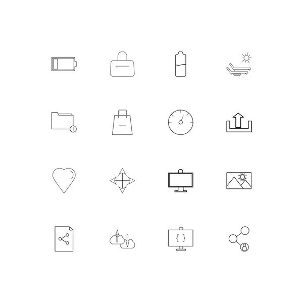 Interfaz Usuario Conjunto Iconos Lineales Simples Iconos Vectoriales Delineados — Vector de stock