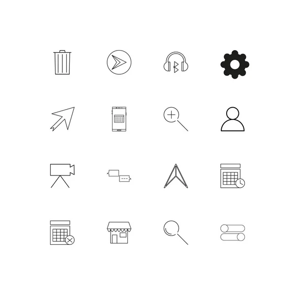 Interfaz Usuario Conjunto Iconos Lineales Simples Iconos Vectoriales Delineados — Vector de stock