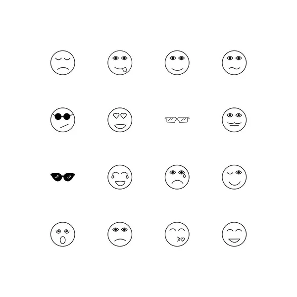 Emoticons Conjunto Ícones Lineares Simples Ícones Vetoriais Delineados —  Vetores de Stock