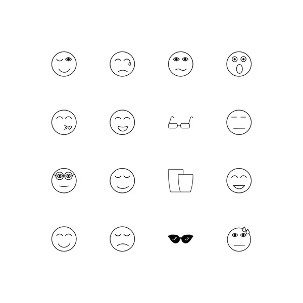 Emoticons Conjunto Ícones Lineares Simples Ícones Vetoriais Delineados —  Vetores de Stock