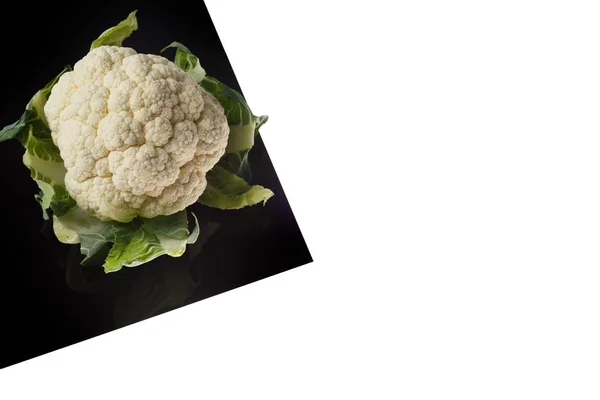 Cabbage on Black Sheet Isolated on white — Stock Photo, Image
