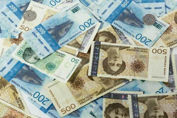 Krone bankovky. Norská měna Krone Stock Obrázky