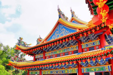 Kırmızı Fener dekorasyon Thean Hou Tapınağı, Kuala Lumpur, Malezya