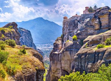 Varlaam büyük manastır Meteora, Thessaly yüksek kaya