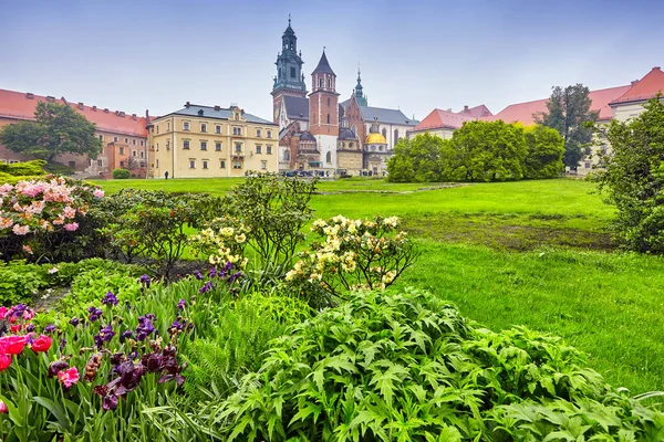 Wawel Kastély Híres Mérföldkő Krakkóban Lengyelország — Stock Fotó