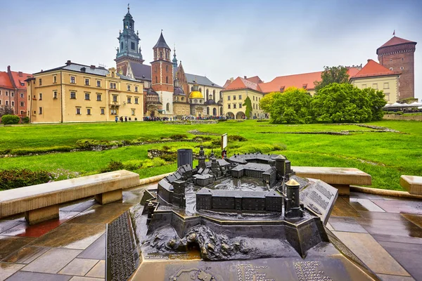 Das Berühmte Wahrzeichen Der Burg Wawel Krakau — Stockfoto