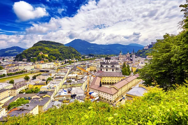 Gyönyörű Kilátás Salzburg Városára Festung Hohensalzburg Herriage Ősszel Salzburg Ausztria — Stock Fotó