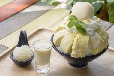 Bingsu durian durian dondurma ve durian