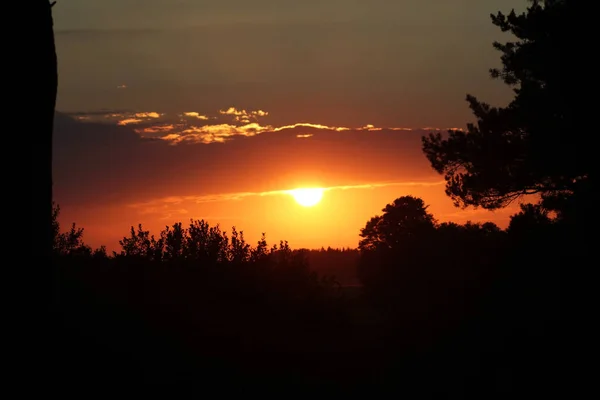 Встановити Час Сонце Селі Литві — стокове фото
