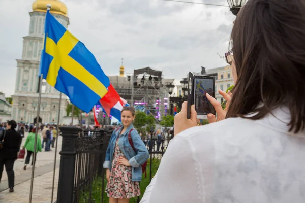 Zona de fãs do concurso de música Eurovision — Fotografia de Stock