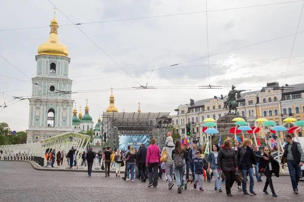 Фан-зона пісня-конкурс Євробачення — стокове фото