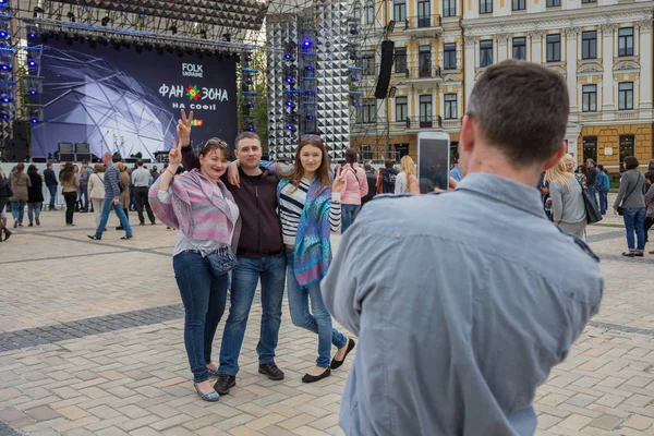 Фан-зона пісня-конкурс Євробачення Стокове Зображення