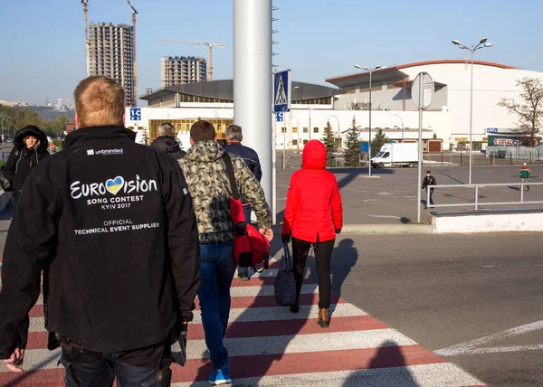 Worker of Eurovision song contest — Stock Photo