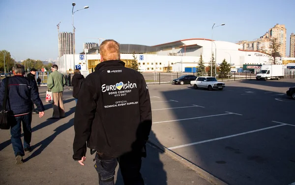 Worker of Eurovision song contest — Stock Photo